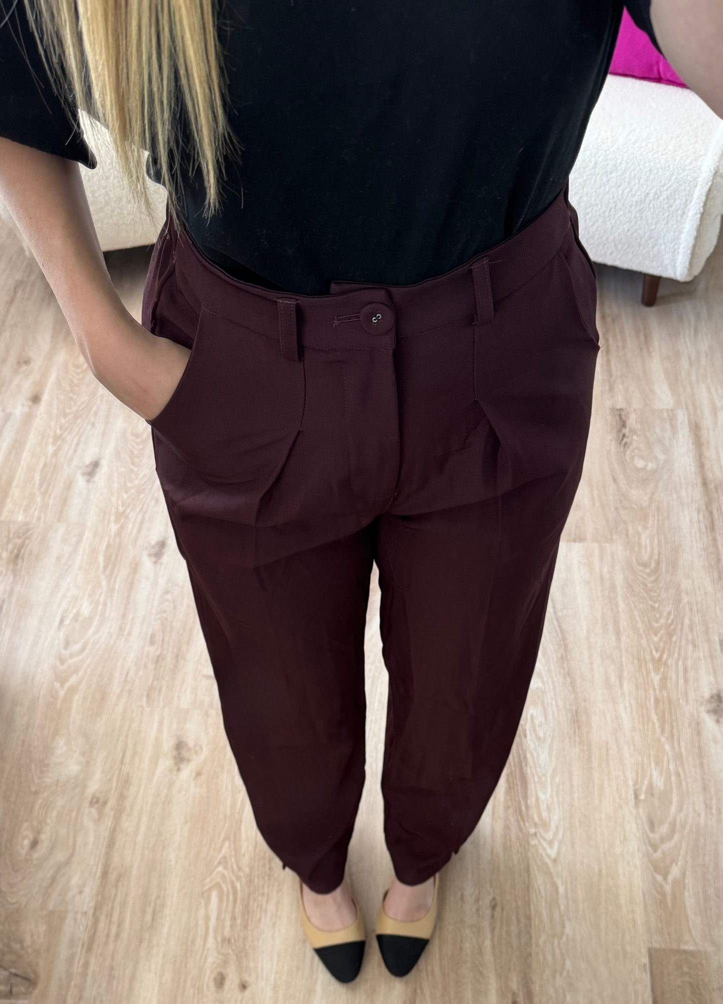 Pantalon ZOE bordeaux