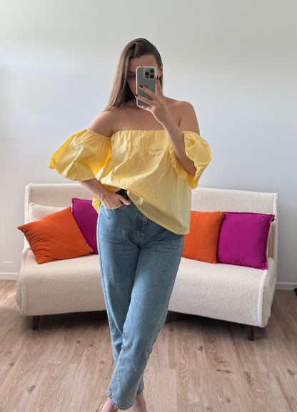 Top MAELYA jaune pastel