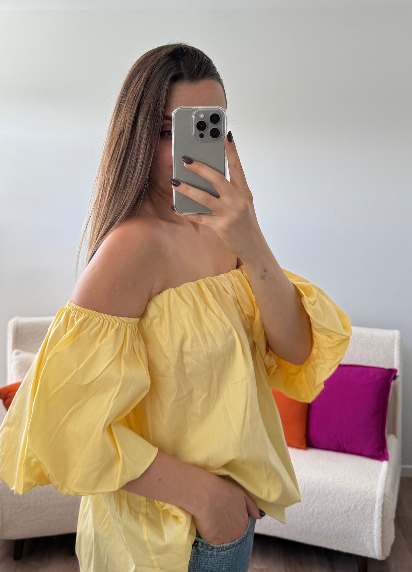 Top MAELYA jaune pastel