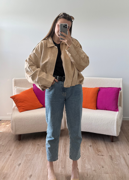 Veste en daim EZRA crème