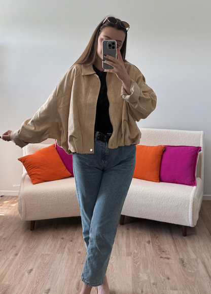 Veste en daim EZRA crème
